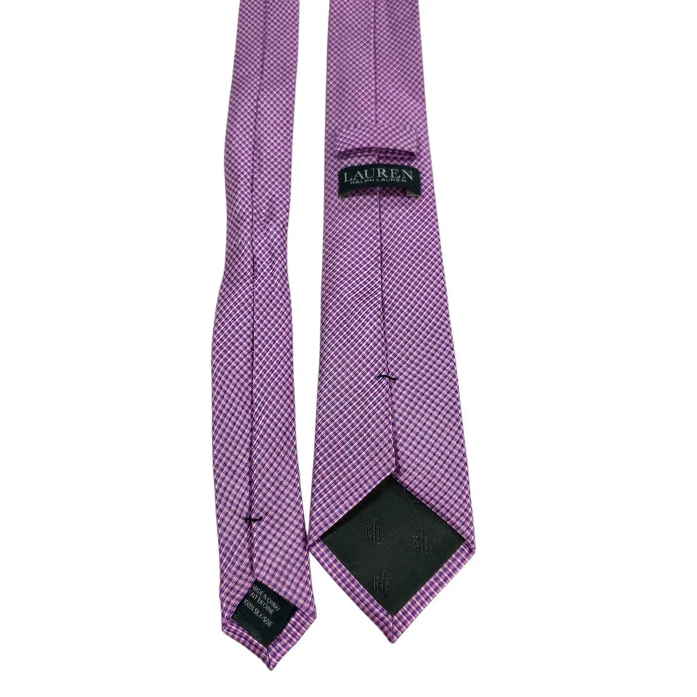 Lauren Ralph Lauren Mens Necktie Purple Silk Argyle Diamond‎ Short Designer Suit